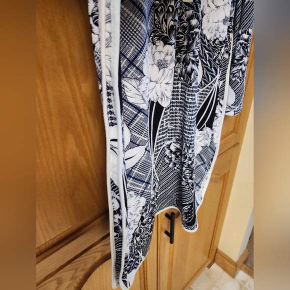 Womens Jules & Leopold Black and White Tunic Top 3/4 Sleeves Size L - Picture 3 of 6